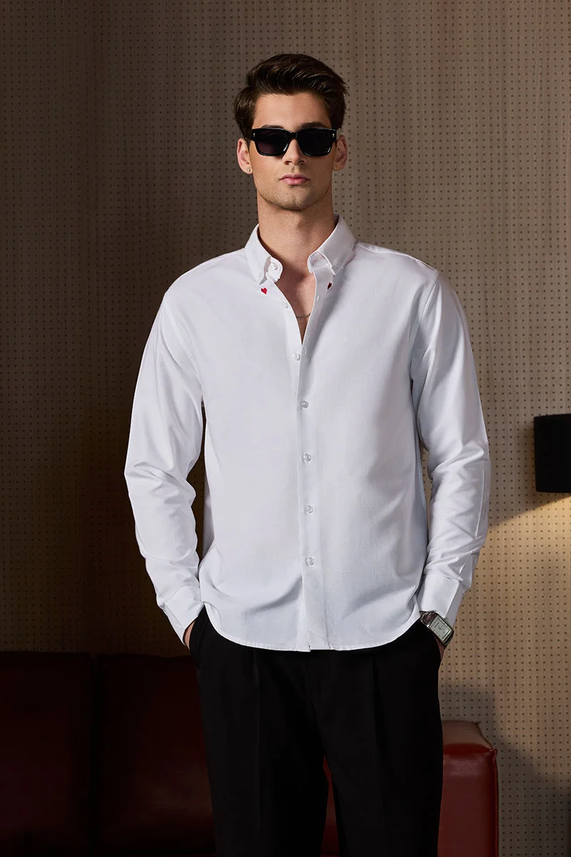 سنيتش قميص أكسفورد مطرز بقلب الملك